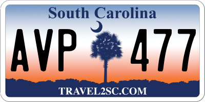 SC license plate AVP477