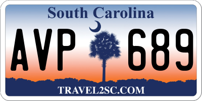 SC license plate AVP689