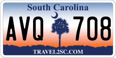 SC license plate AVQ708