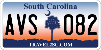 SC license plate AVS082