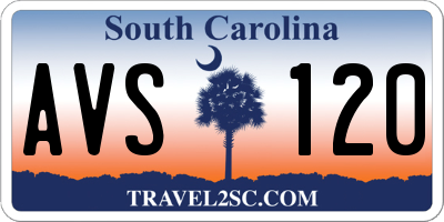 SC license plate AVS120