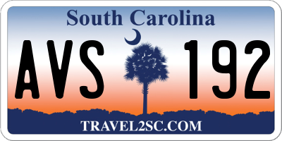 SC license plate AVS192