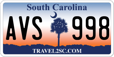 SC license plate AVS998