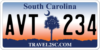 SC license plate AVT234