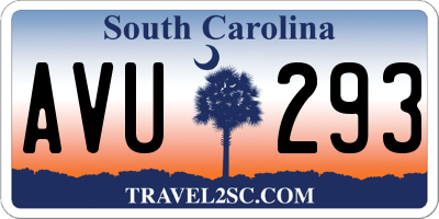 SC license plate AVU293