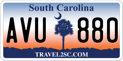 SC license plate AVU880