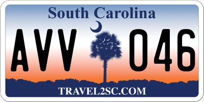 SC license plate AVV046