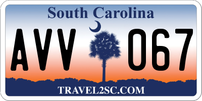 SC license plate AVV067