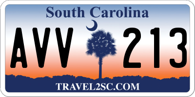 SC license plate AVV213