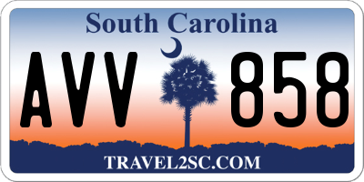 SC license plate AVV858