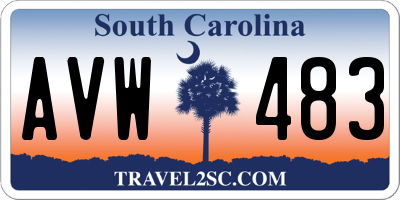 SC license plate AVW483