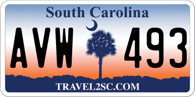 SC license plate AVW493