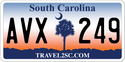 SC license plate AVX249