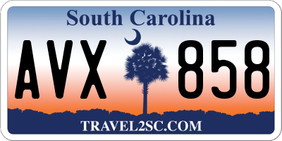 SC license plate AVX858