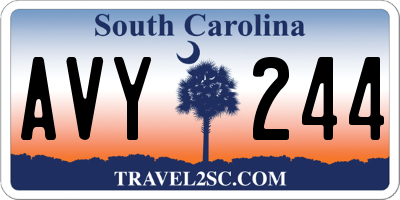 SC license plate AVY244