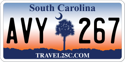 SC license plate AVY267