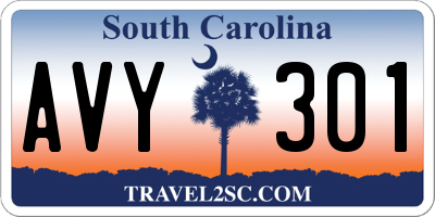 SC license plate AVY301