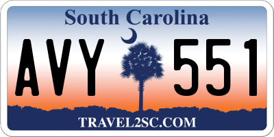SC license plate AVY551