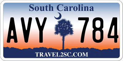 SC license plate AVY784
