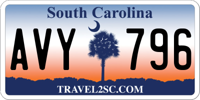 SC license plate AVY796