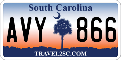 SC license plate AVY866