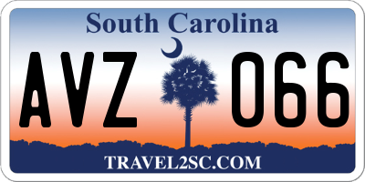 SC license plate AVZ066