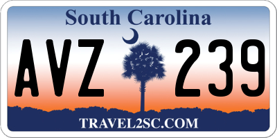SC license plate AVZ239