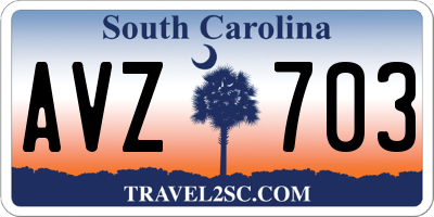 SC license plate AVZ703