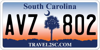 SC license plate AVZ802