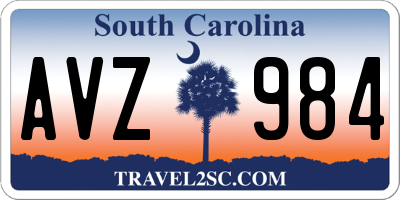 SC license plate AVZ984