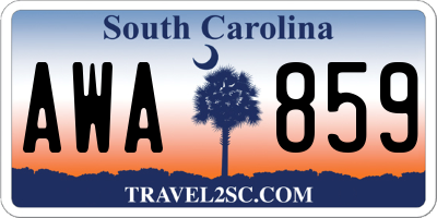 SC license plate AWA859