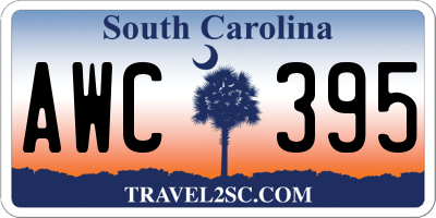 SC license plate AWC395
