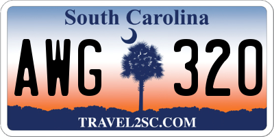 SC license plate AWG320