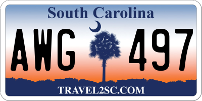 SC license plate AWG497