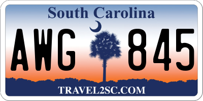 SC license plate AWG845