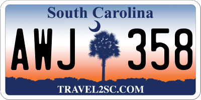 SC license plate AWJ358