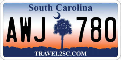 SC license plate AWJ780