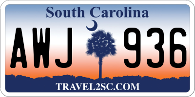 SC license plate AWJ936