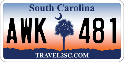 SC license plate AWK481
