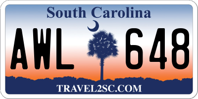 SC license plate AWL648