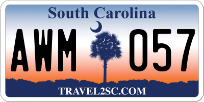 SC license plate AWM057