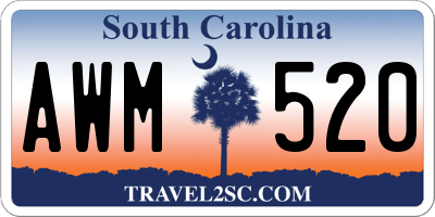 SC license plate AWM520