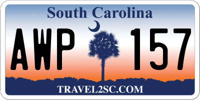 SC license plate AWP157