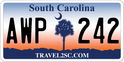 SC license plate AWP242
