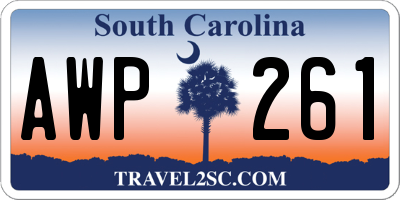 SC license plate AWP261