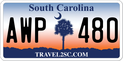 SC license plate AWP480