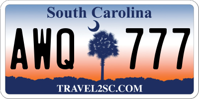 SC license plate AWQ777