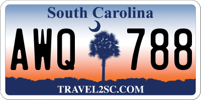 SC license plate AWQ788