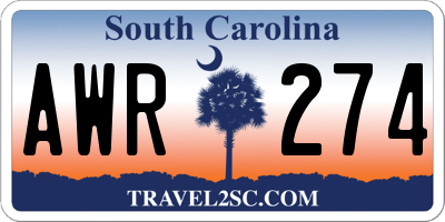 SC license plate AWR274