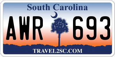 SC license plate AWR693